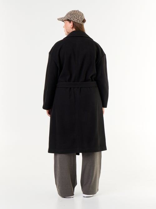 Cappotto lungo in finta lana con collo a revers - Kiabi Cappotto lungo in finta lana con collo a revers - Kiabi
