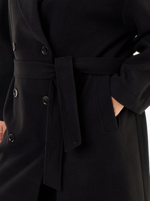 Cappotto lungo in finta lana con collo a revers - Kiabi Cappotto lungo in finta lana con collo a revers - Kiabi