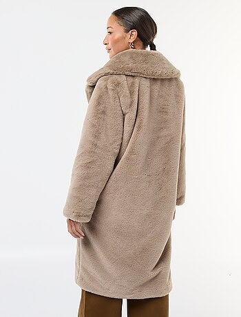 Cappotto lungo in finta pelliccia