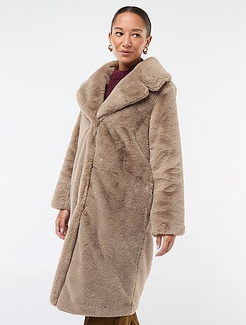 Cappotto lungo in finta pelliccia