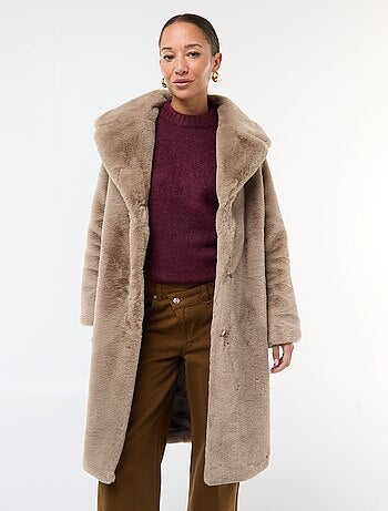 Cappotto lungo in finta pelliccia