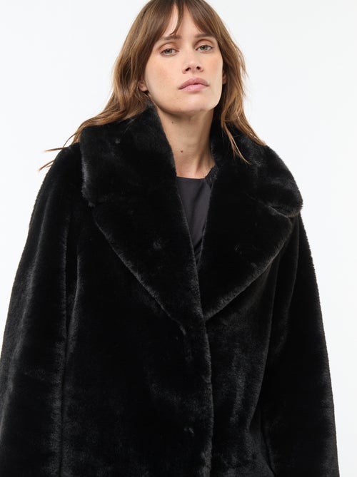 Cappotto lungo in finta pelliccia - Kiabi