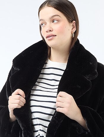 Cappotto lungo in finta pelliccia