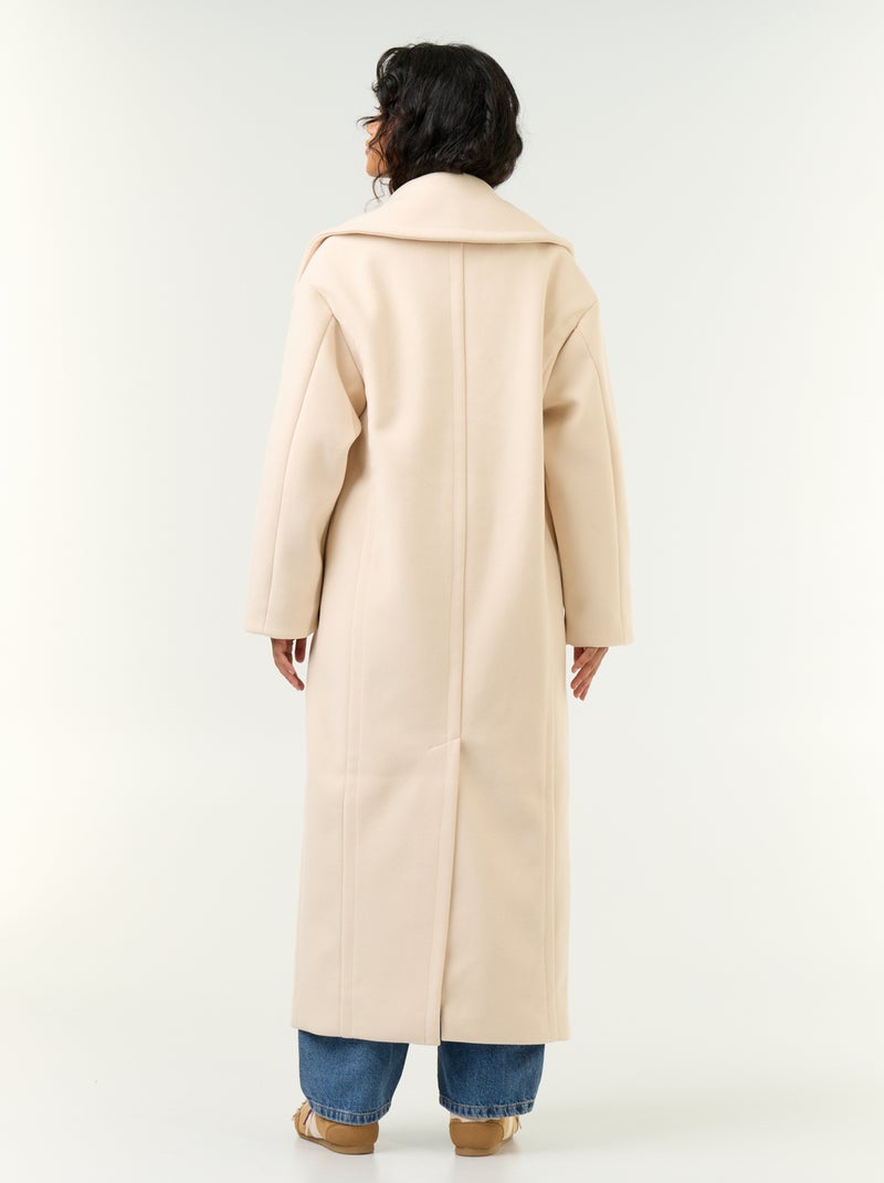 Cappotto lungo in finto lanato Beige - Kiabi