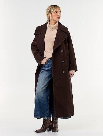 Cappotto lungo in finto lanato