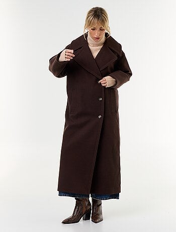 Cappotto lungo in finto lanato