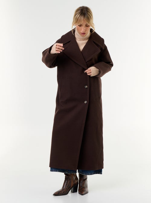 Cappotto lungo in finto lanato - Kiabi Cappotto lungo in finto lanato - Kiabi