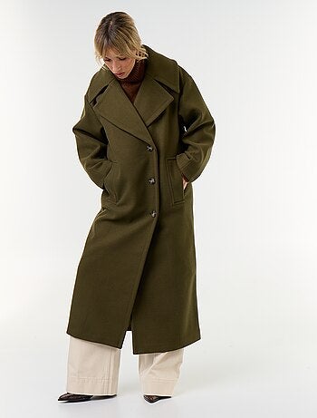Cappotto lungo in finto lanato