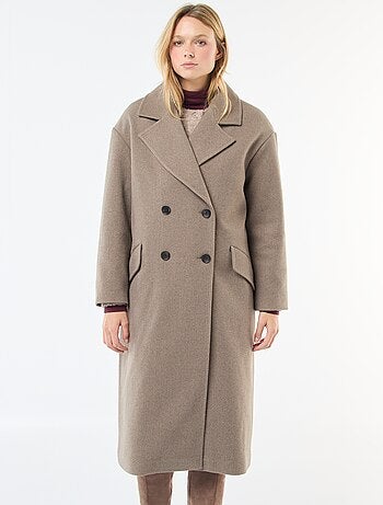 Cappotto lungo in finto tessuto effetto lana
