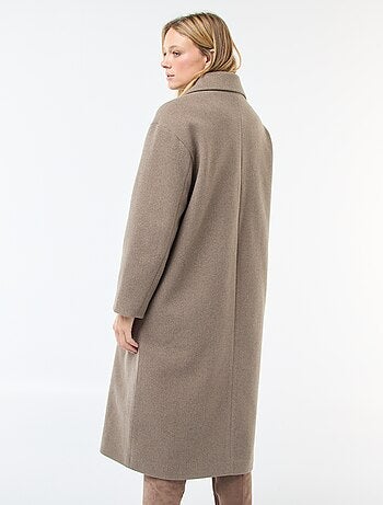Cappotto lungo in finto tessuto effetto lana