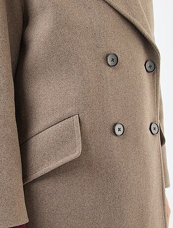 Cappotto lungo in finto tessuto effetto lana