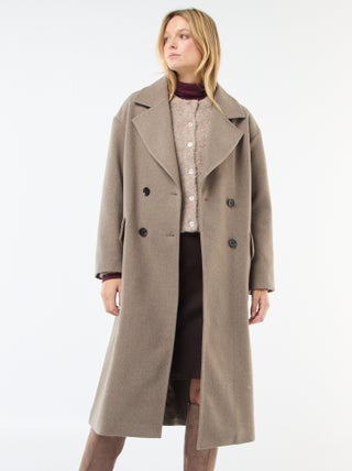 Cappotto lungo in finto tessuto effetto lana