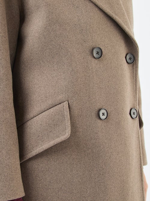 Cappotto lungo in finto tessuto effetto lana - Kiabi