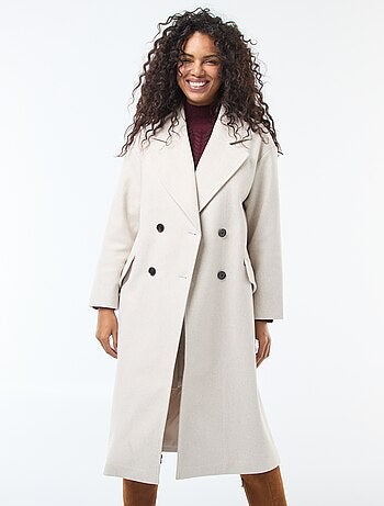 Cappotto lungo in finto tessuto effetto lana