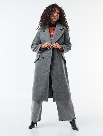 Cappotto lungo in finto tessuto effetto lana