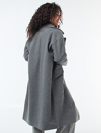 Cappotto lungo in finto tessuto effetto lana