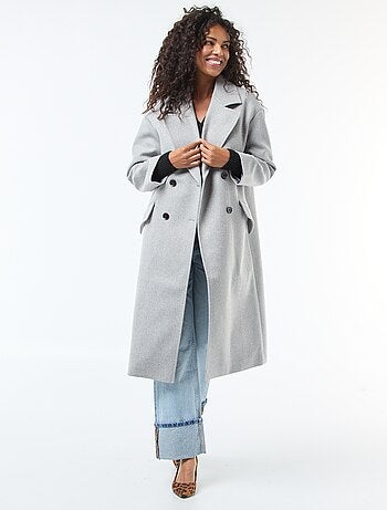 Cappotto lungo in finto tessuto effetto lana