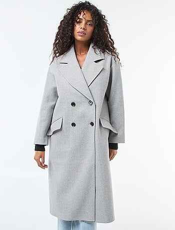 Cappotto lungo in finto tessuto effetto lana