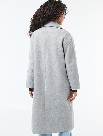 Cappotto lungo in finto tessuto effetto lana