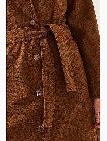 Cappotto lungo in lana con cintura lucci