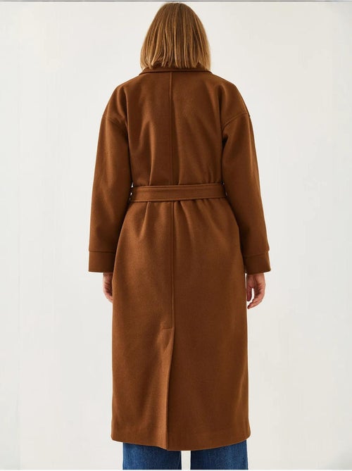 Cappotto lungo in lana con cintura lucci - Kiabi Cappotto lungo in lana con cintura lucci - Kiabi