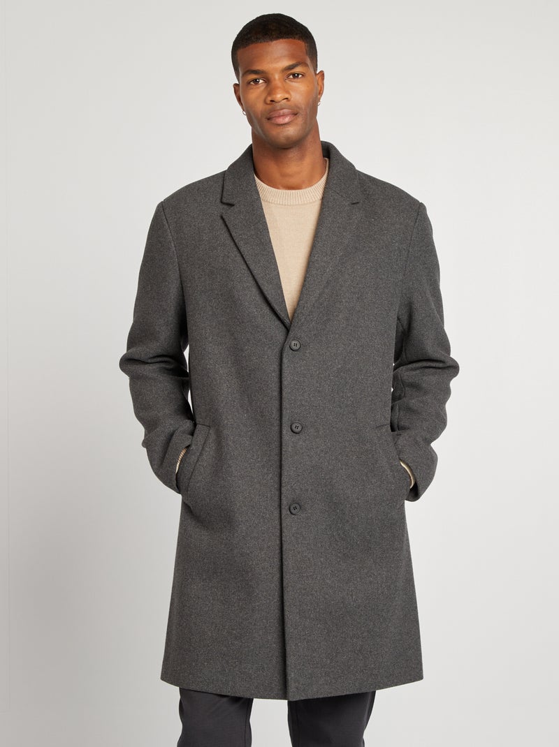 Cappotto lungo in misto lana GRIGIO - Kiabi