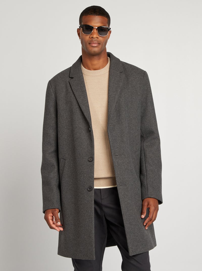 Cappotto lungo in misto lana GRIGIO - Kiabi