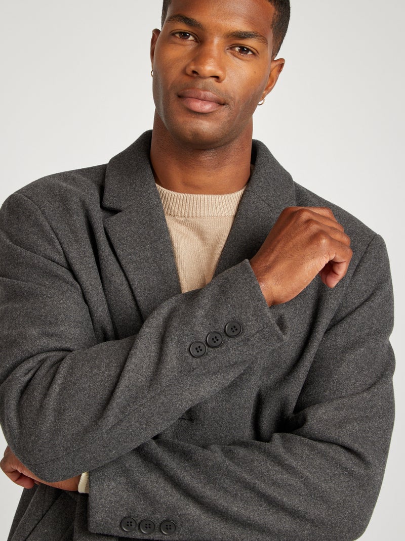 Cappotto lungo in misto lana GRIGIO - Kiabi