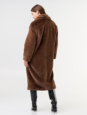 Cappotto lungo in pelliccia sintetica