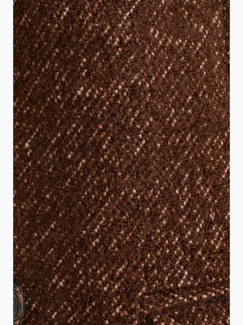 Cappotto lungo in tweed testurizzato dilvin Marrone - Kiabi