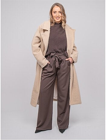 Cappotto lungo oversize in maglia bouclé uven
