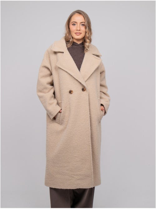 Cappotto lungo oversize in maglia bouclé uven - Kiabi Cappotto lungo oversize in maglia bouclé uven - Kiabi
