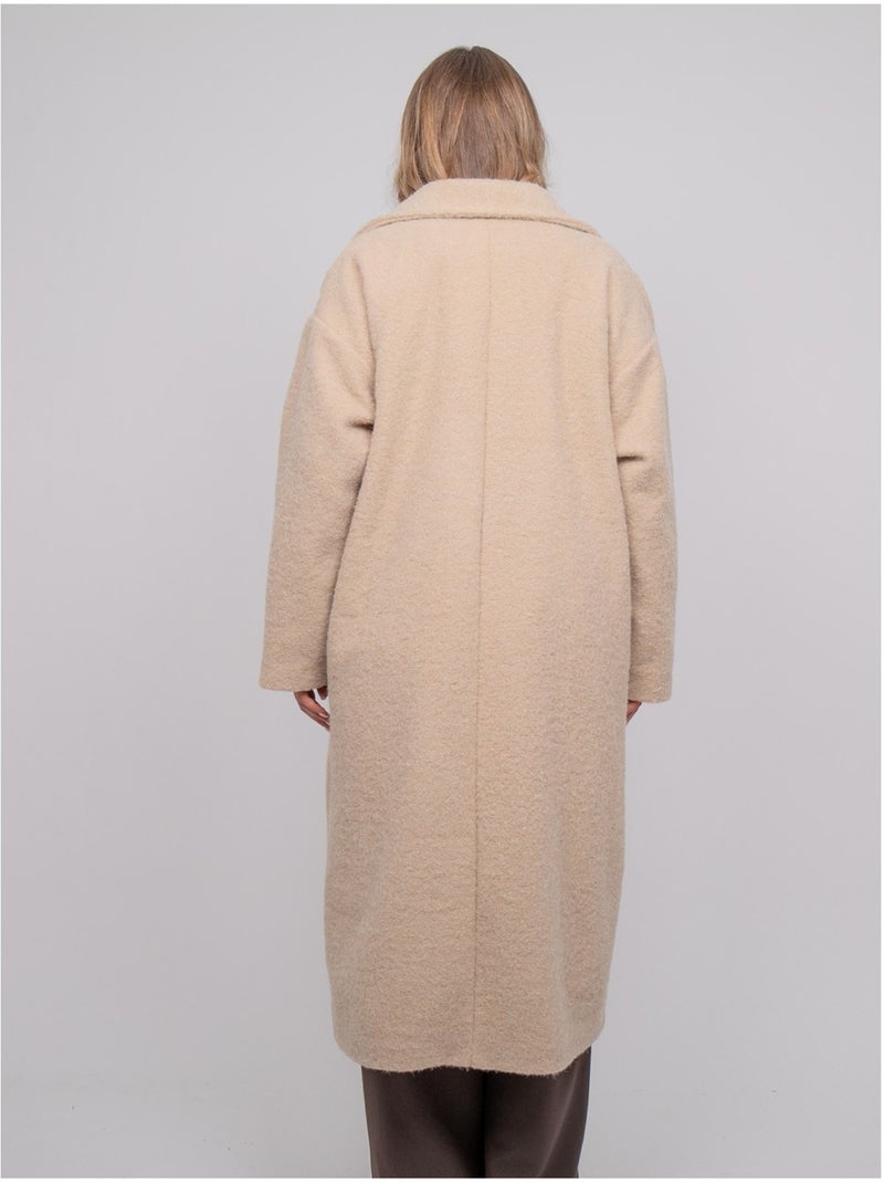 Cappotto lungo oversize in maglia bouclé uven Beige - Kiabi