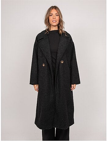 Cappotto lungo oversize in maglia bouclé uven