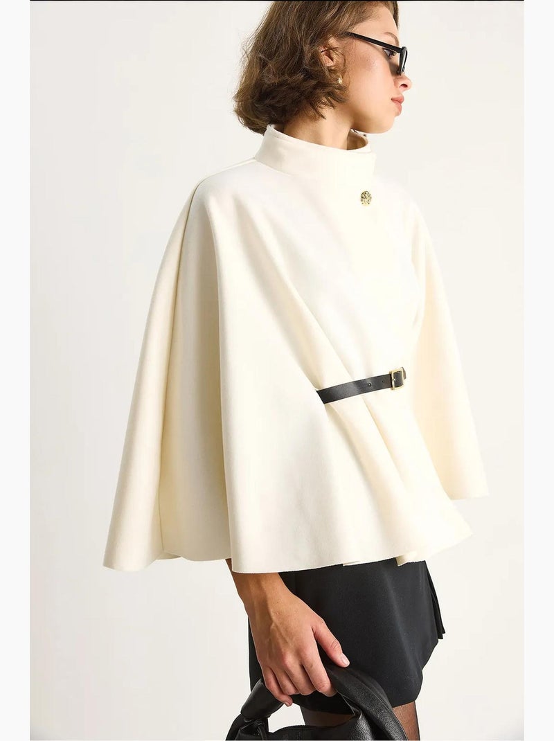 Cappotto lungo oversize in misto lana lucci Crema - Kiabi