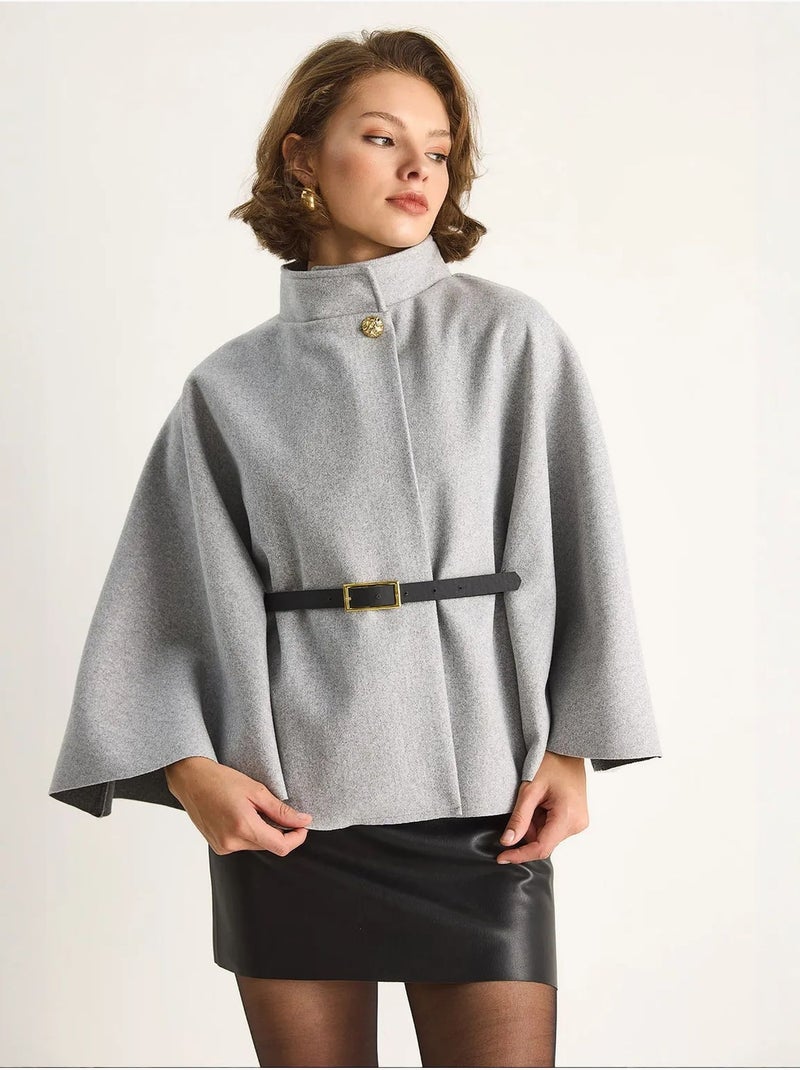 Cappotto lungo oversize in misto lana lucci Grigio - Kiabi