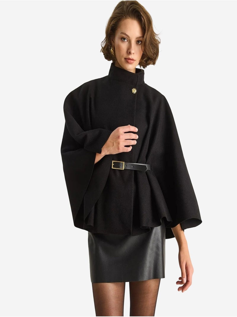 Cappotto lungo oversize in misto lana lucci Nero - Kiabi