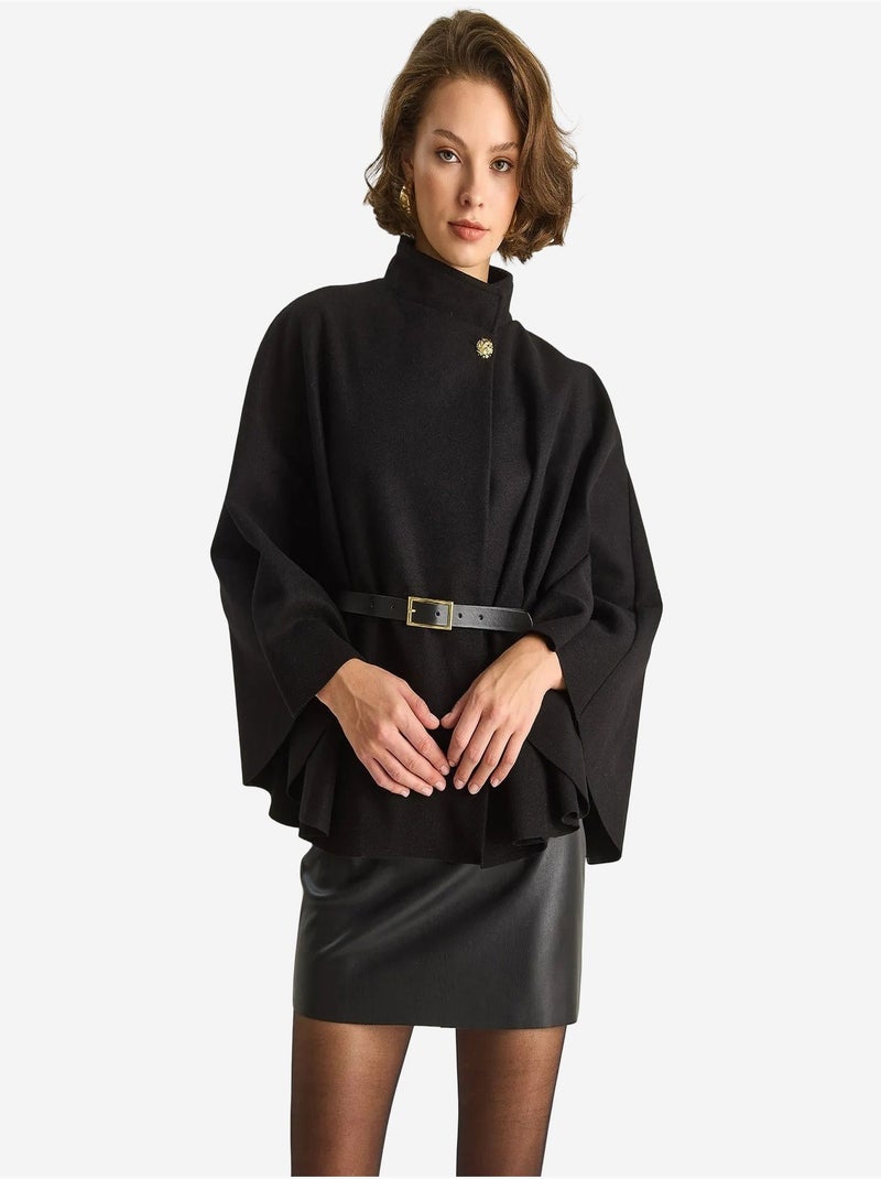 Cappotto lungo oversize in misto lana lucci Nero - Kiabi