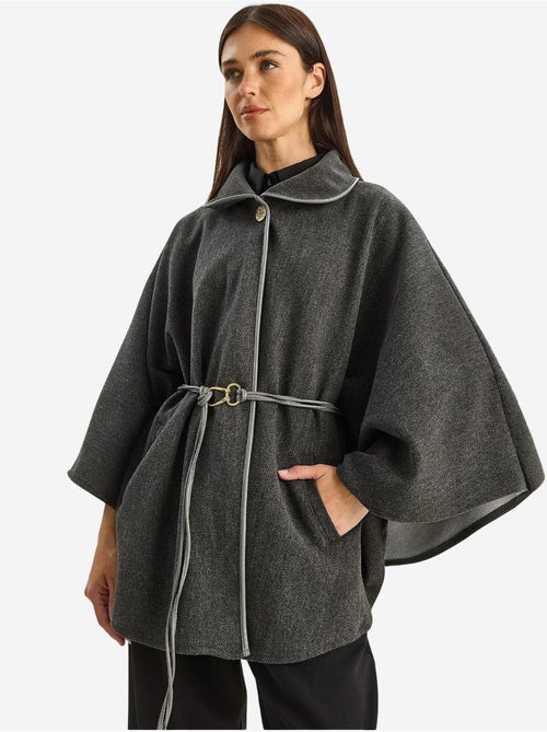 Cappotto lungo oversize in misto lana testurizzato con colletto da giacca lucci - Kiabi
