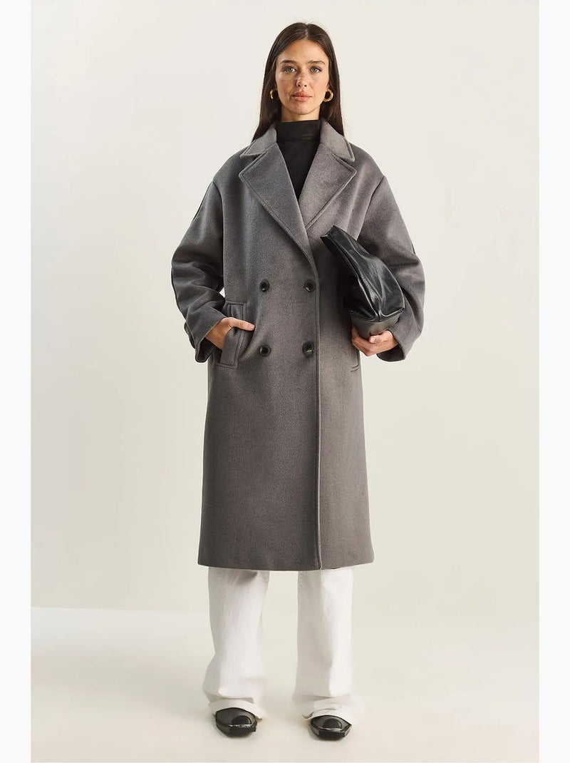 Cappotto lungo oversize lucci Grigio nero - Kiabi