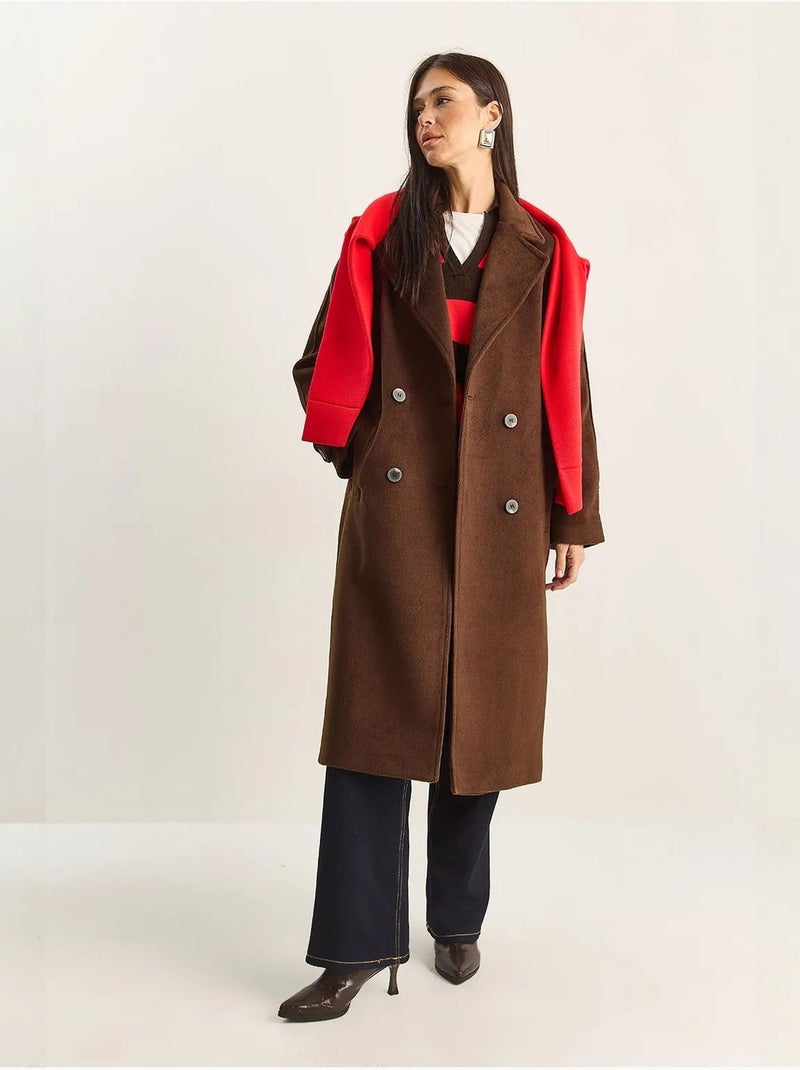 Cappotto lungo oversize lucci Marrone - Kiabi