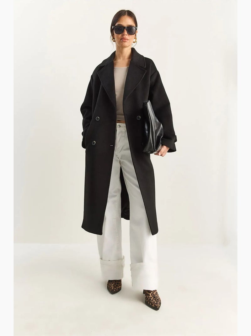 Cappotto lungo oversize lucci Nero - Kiabi