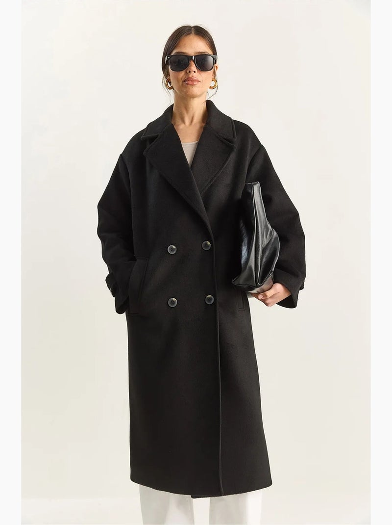 Cappotto lungo oversize lucci Nero - Kiabi