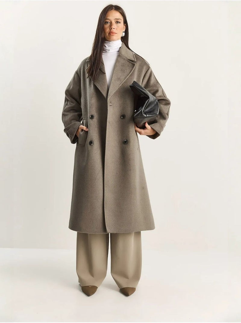 Cappotto lungo oversize lucci Verde kaki - Kiabi