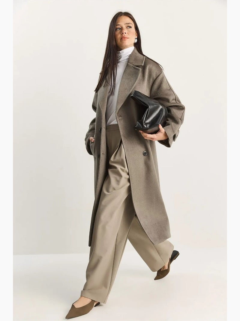 Cappotto lungo oversize lucci Verde kaki - Kiabi