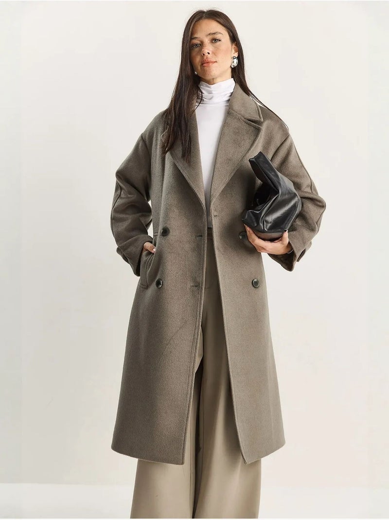 Cappotto lungo oversize lucci Verde kaki - Kiabi