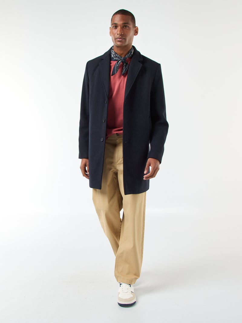 Cappotto lungo tinta unita Blu - Kiabi