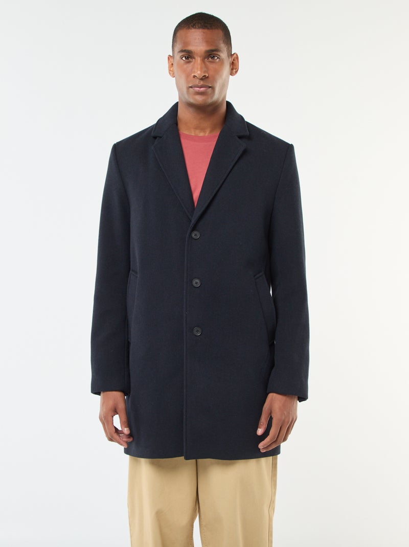 Cappotto lungo tinta unita Blu - Kiabi