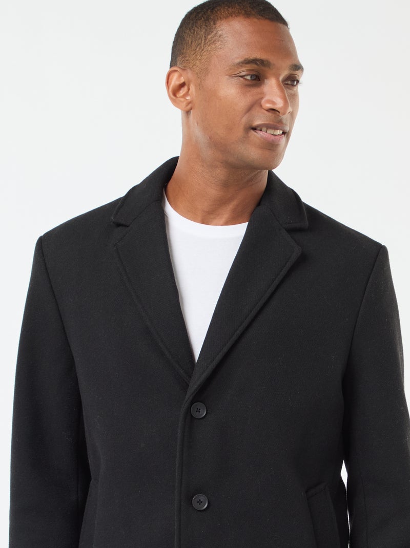 Cappotto lungo tinta unita Nero - Kiabi