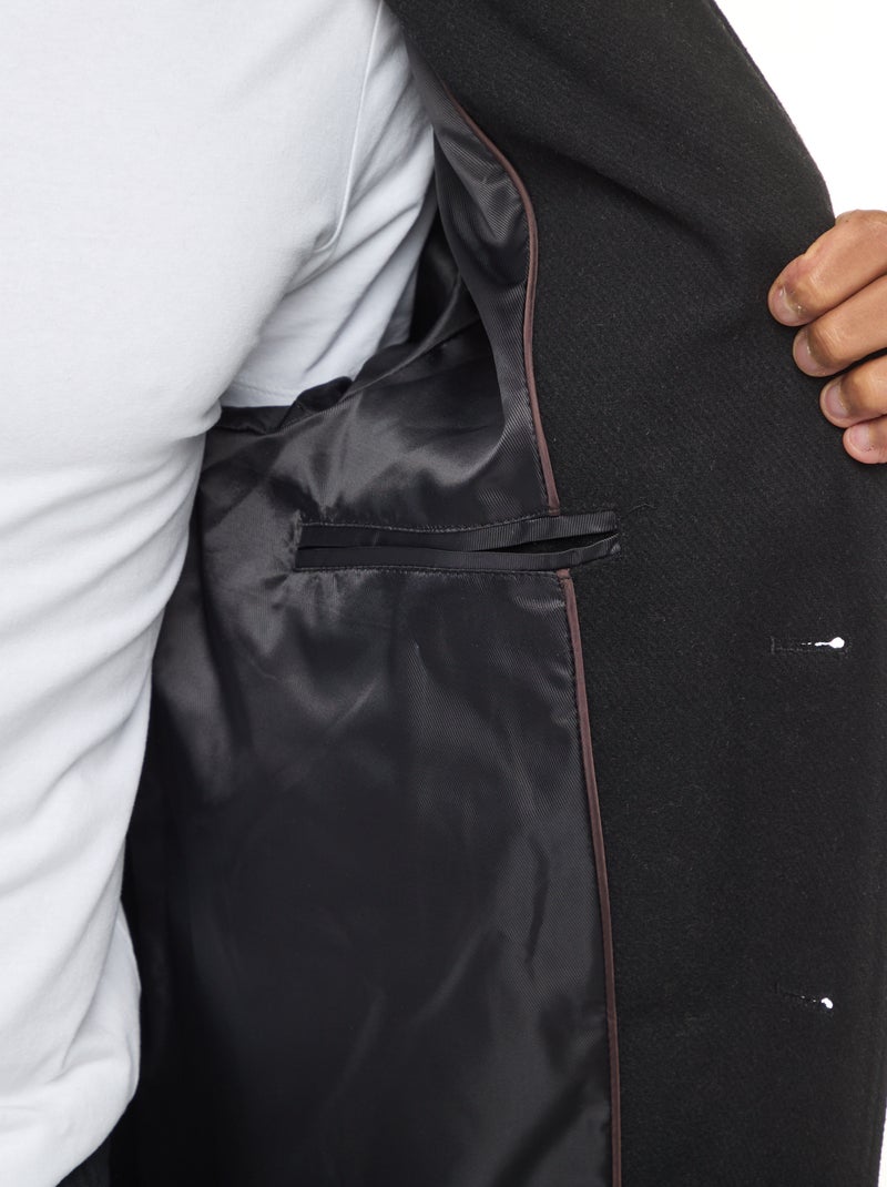 Cappotto lungo tinta unita Nero - Kiabi